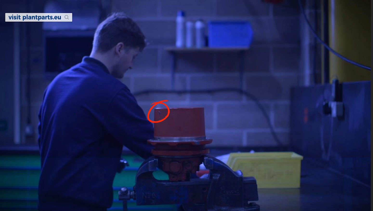 Locate the grub screw on the side of the gearbox