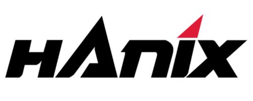 Hanix black and red logo
