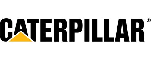 Caterpillar logo black writing with yellow triangle